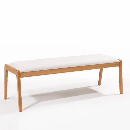 Banco Estofado Em Madeira Eucalipto Suez