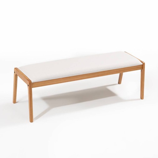 Banco Estofado Em Madeira Eucalipto Suez