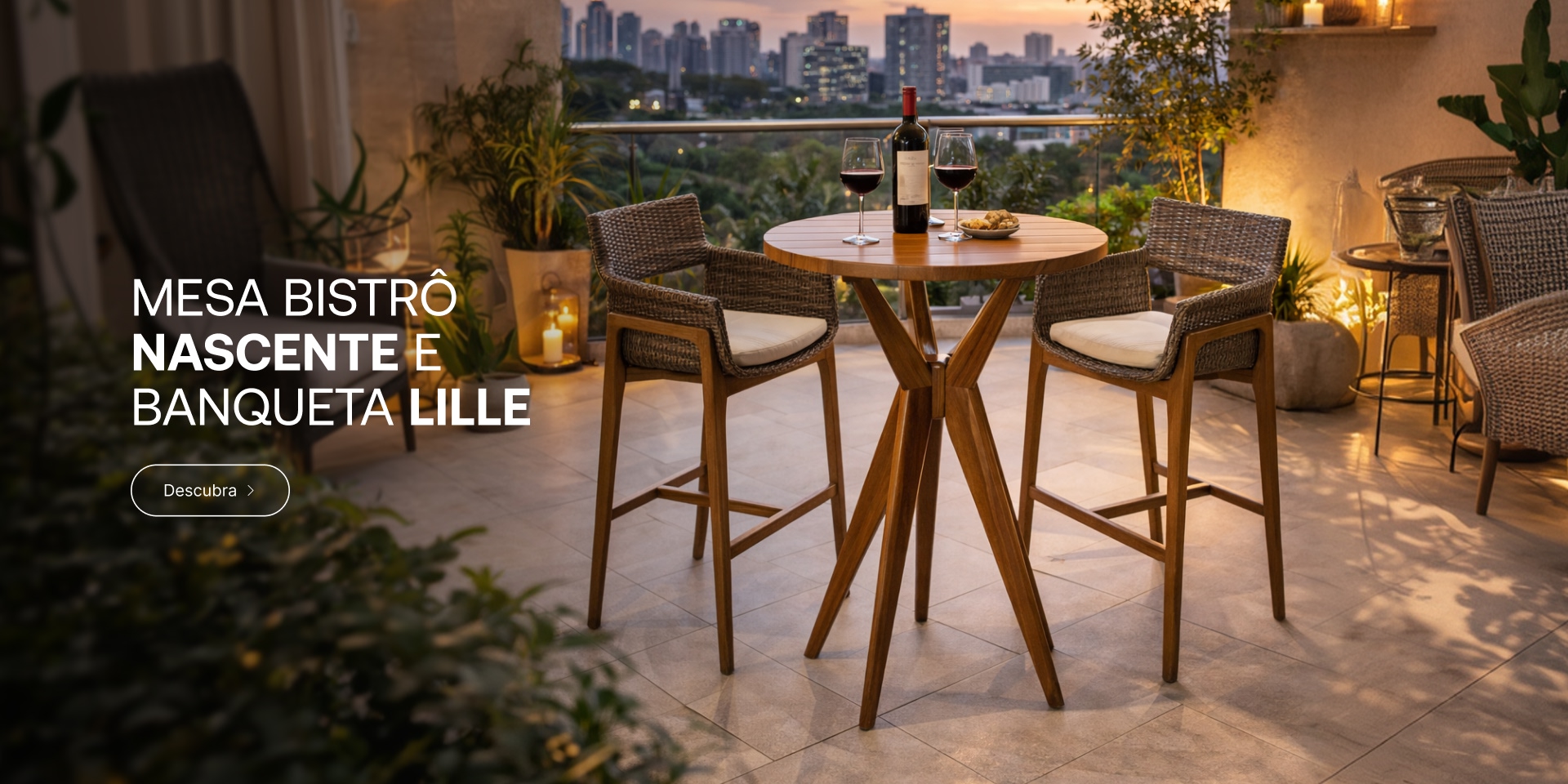 Mesa Bistrô Nascente e Banqueta Lille