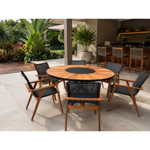 Conjunto de Jantar com Mesa de Jantar Montreal e Cadeiras Livia