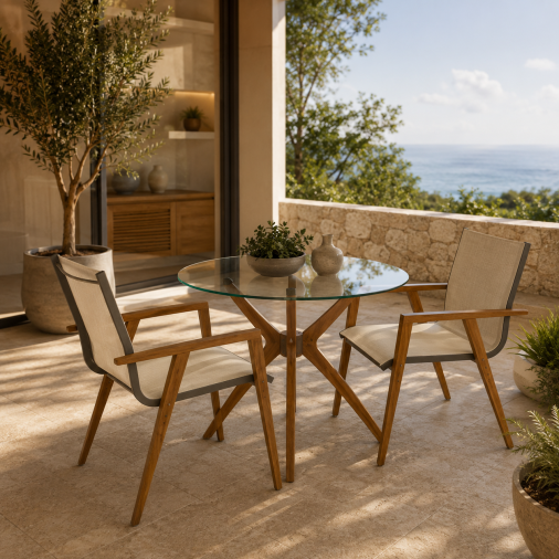Base De Mesa Em Madeira Cumarú Em X Livia