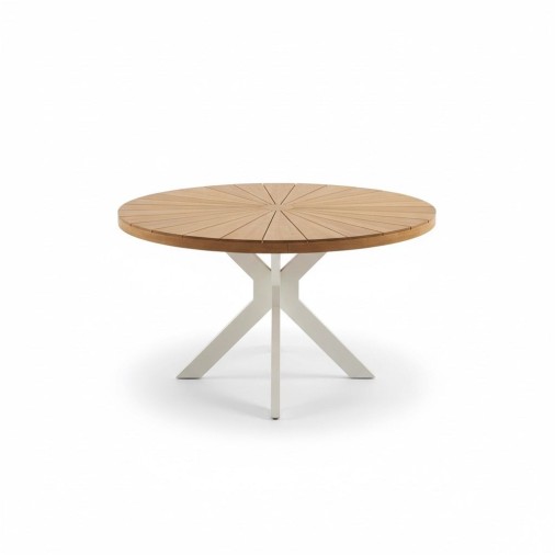 Mesa De Jantar Em Alumínio Real Madri Com Tampo Em Madeira Freijó (05)