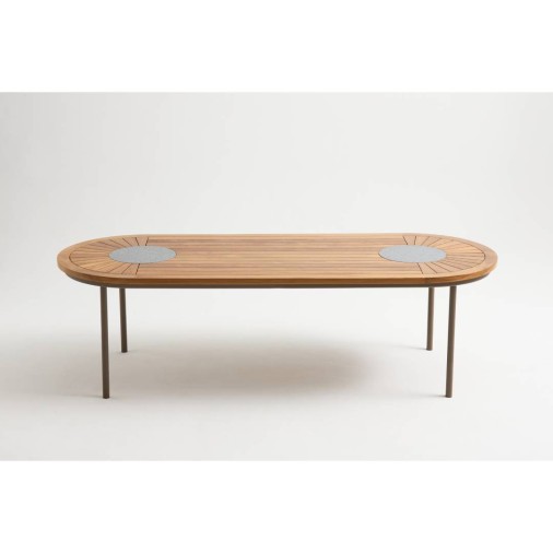 Mesa De Jantar Em Alumínio Doce Tampo Em Madeira Teca (03)