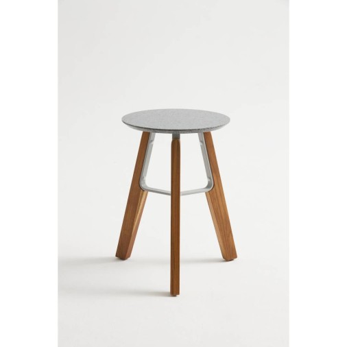 Mesa Lateral Em Madeira Teca Trempe Com Tampo Em Granito (03)