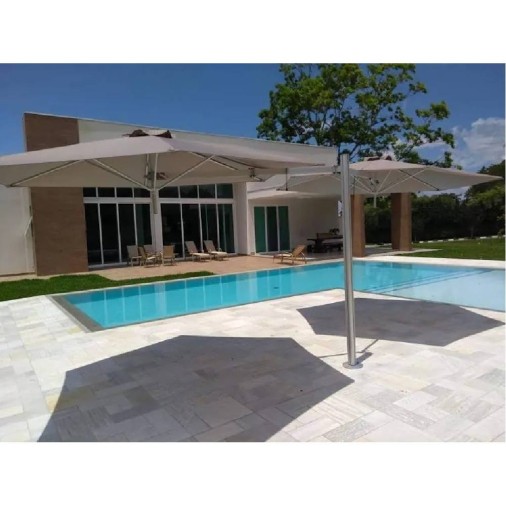 Ombrelone Duplo Em Alumínio Para Piscina Belga