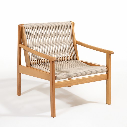 Poltrona Em Madeira Eucalipto E Corda Náutica Creta