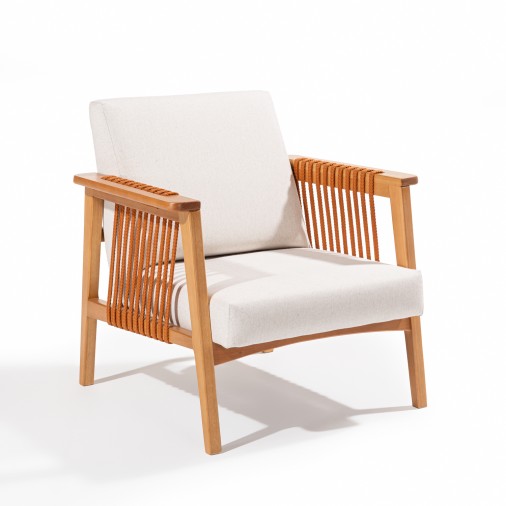 Poltrona Em Madeira Eucalipto E Corda Náutica Gaia