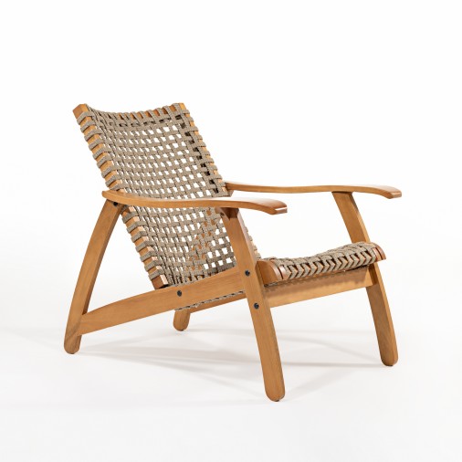 Poltrona Em Madeira Eucalipto E Corda Náutica Nara