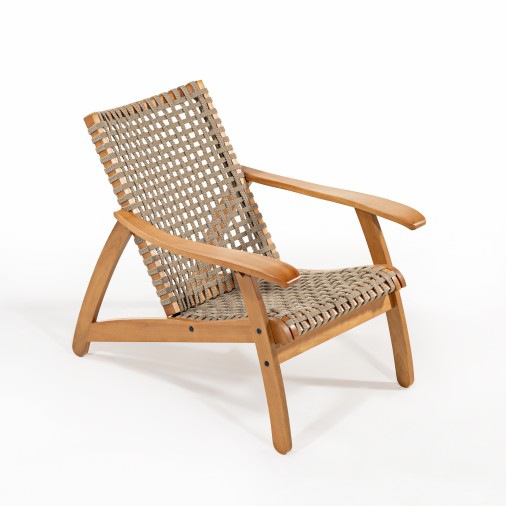 Poltrona Em Madeira Eucalipto E Corda Náutica Nara