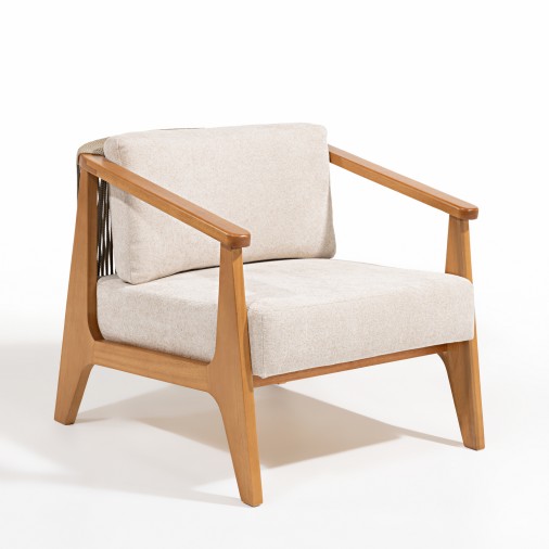 Poltrona Em Madeira Eucalipto E Corda Náutica Pouso