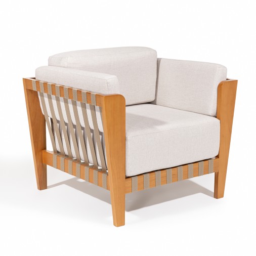 Poltrona Em Madeira Eucalipto E Corda Náutica Sirius