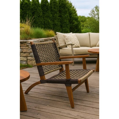 Poltrona Em Corda Náutica Confort Com Braço