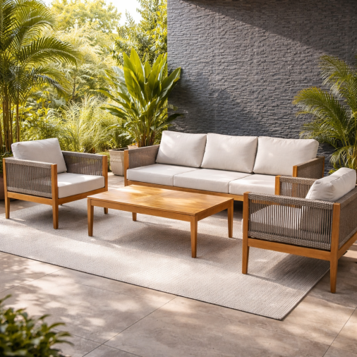 Sofá Em Corda Náutica Porto 3 Lugares