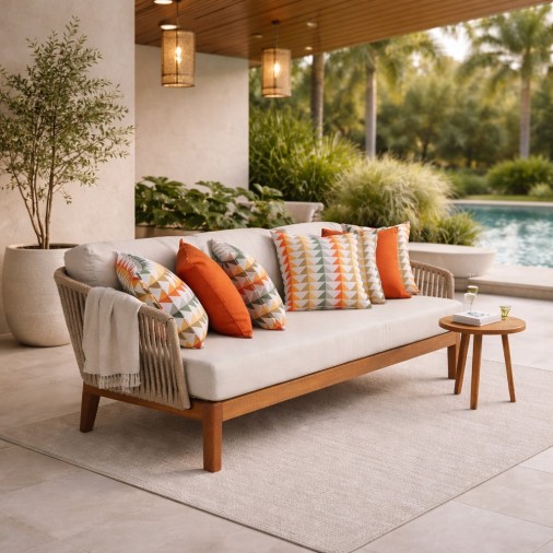 Sofá Em Corda Náutica Dior 3 Lugares