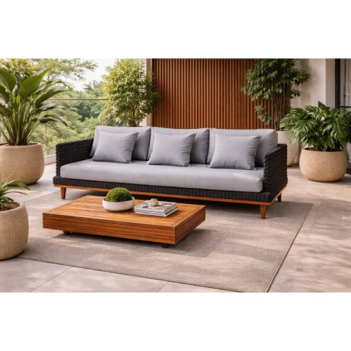 Sofá Em Corda Náutica Ibi 3 Lugares