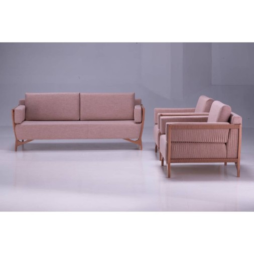 Sofá Em Madeira Jequitibá E Corda Náutica Cutiê 3 Lugares (IV)