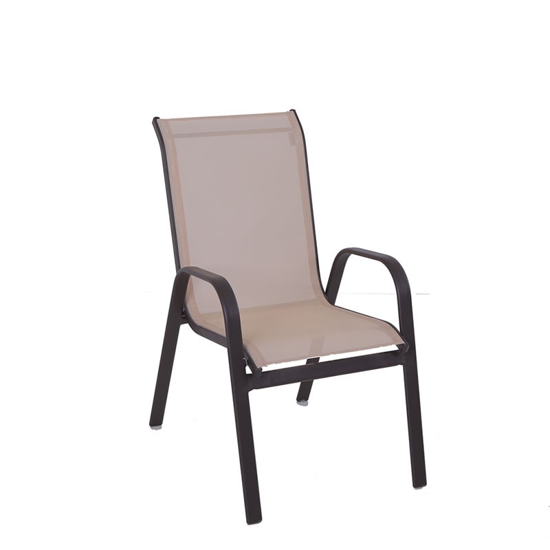 Cadeira Em Alumínio E Tela Sling Para Piscina Premium Marrom
